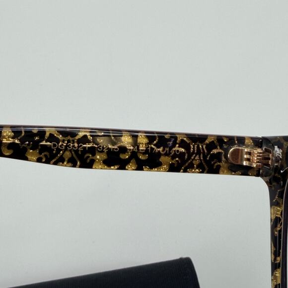 DOLCE & GABBANA DG 3321 3215 Black Damasco Gold Glitter Made in Italy 54-17-140 main image 5